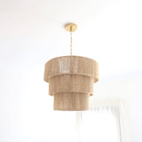 Triple Jute Chandelier